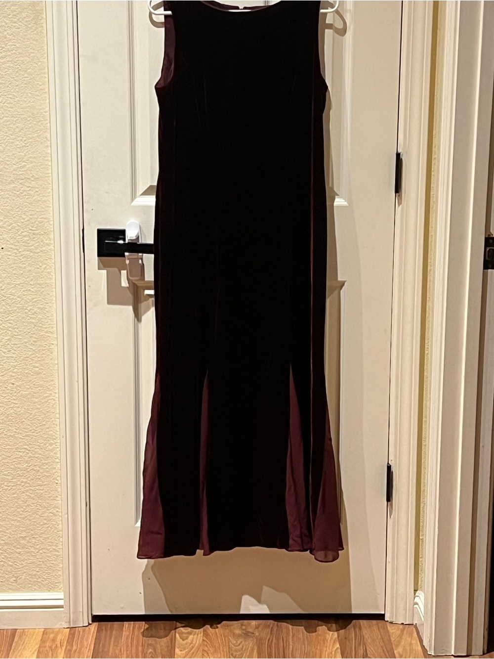 Romantic Talbots Vintage 10 Petite Velvet Silk Godet Maxi Dress